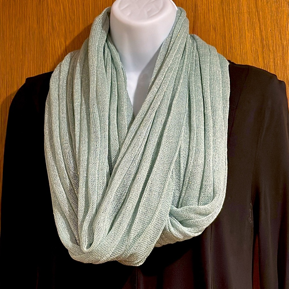 🛍️ BUNDLE 3 SCARVES FOR $15 🛍️ Infinity Scarf. Light blue with shimmer.